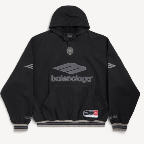 발렌시아가[Balenciaga] 3B 풋볼 폴로 후디 블랙/앤트러사이트
