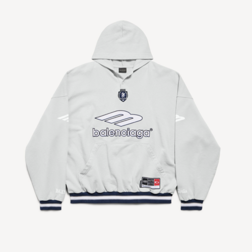 발렌시아가[Balenciaga] 3B 풋볼 폴로 후디 그레이/화이트